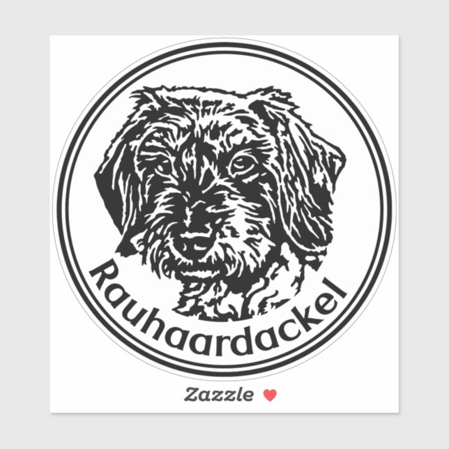 Autosticker Rauhaardackel Teckel round (Sheet)