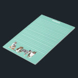 Autralian Shepherds Aussie Dogs Writing Paper Notepad<br><div class="desc">This lined writing paper or stationery is ready to be personalised with your name or other text at the top and features realistic style illustrations of Australian Shepherd or Aussies against a mint green background.</div>