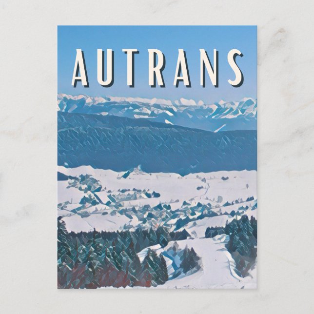 autrans Ski resort Postcard (Front)