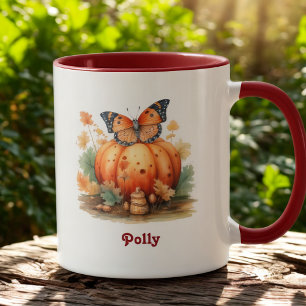 Autum Pumpkin & Butterfly Mug