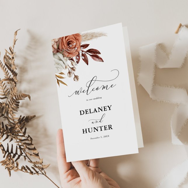 Autum Rustic Floral, Wedding Paper Program Booklet (Creator Uploaded)