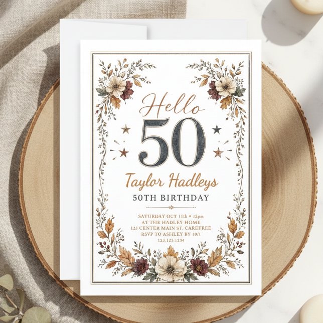 Autumn 50th Birthday Invitation (Creator Uploaded)