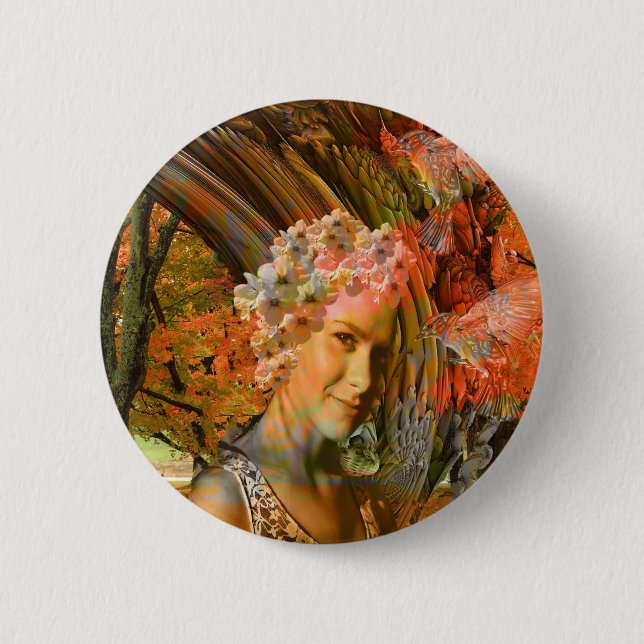 Autumn 6 Cm Round Badge (Front)