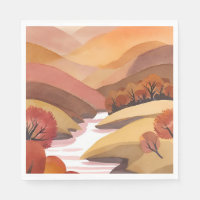 Autumn Abode | Fall Foliage Watercolor Landscape