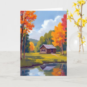 Autumn Abode Lakeside Cottage Card