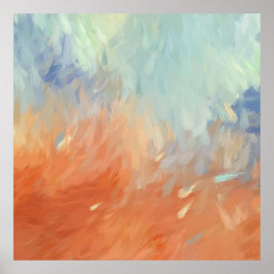 Autumn Abstract Brushstrokes Poster