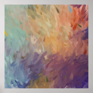 Autumn Abstract Brushstrokes Poster