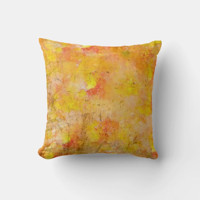 Autumn Abstract Painted Background Cushion (Front)