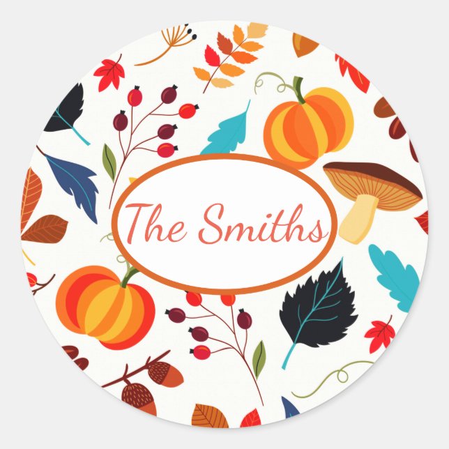 Autumn Abundance Custom Classic Round Sticker (Front)
