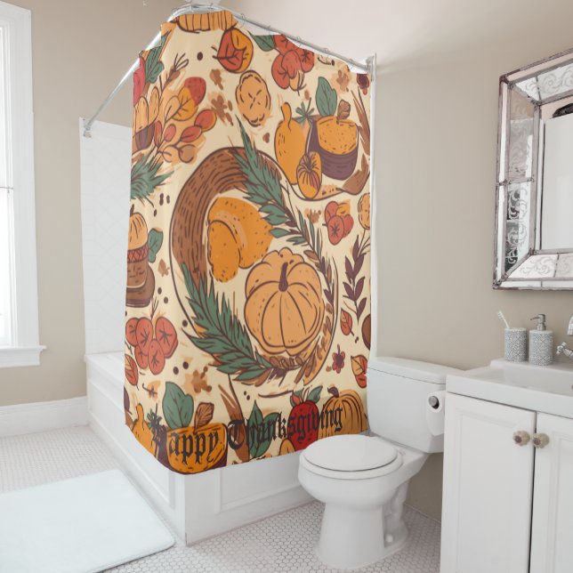 Autumn Abundance Shower Curtain (In Situ)