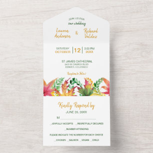 Autumn Acacia Leaves Photo Template Wedding