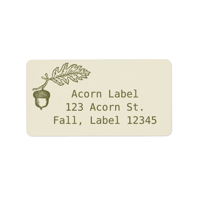 Autumn Acorn Fall Nut Colourful Harvest Label (Front)
