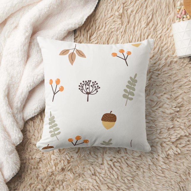 Autumn Acorns and Berries Cushion (Blanket)