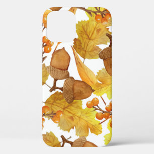 Autumn Acorns: Watercolor Thanksgiving Design iPhone 12 Case