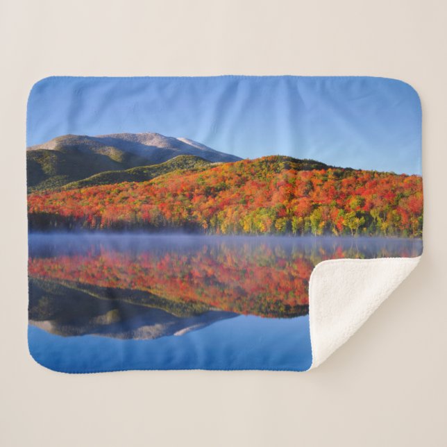 Autumn Adirondack Mountains | New York Sherpa Blanket (Front (Horizontal))