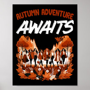 Autumn Adventure Awaits Fall Thanksgiving Camping Poster