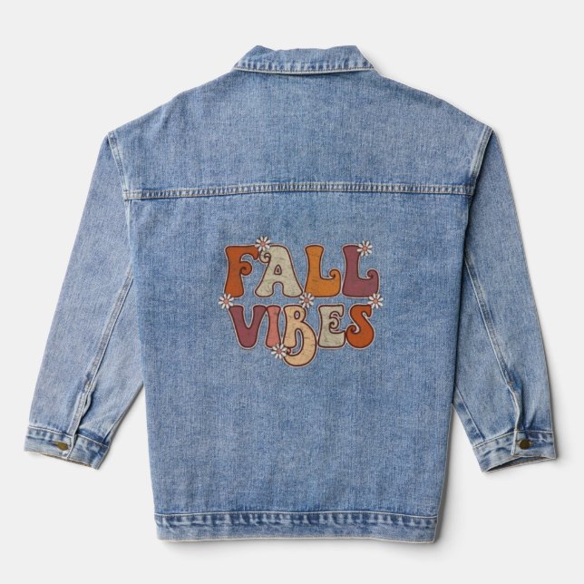 Autumn Aesthetic Cosy Fall T-shirt Tri-Blend Shirt Denim Jacket (Back)