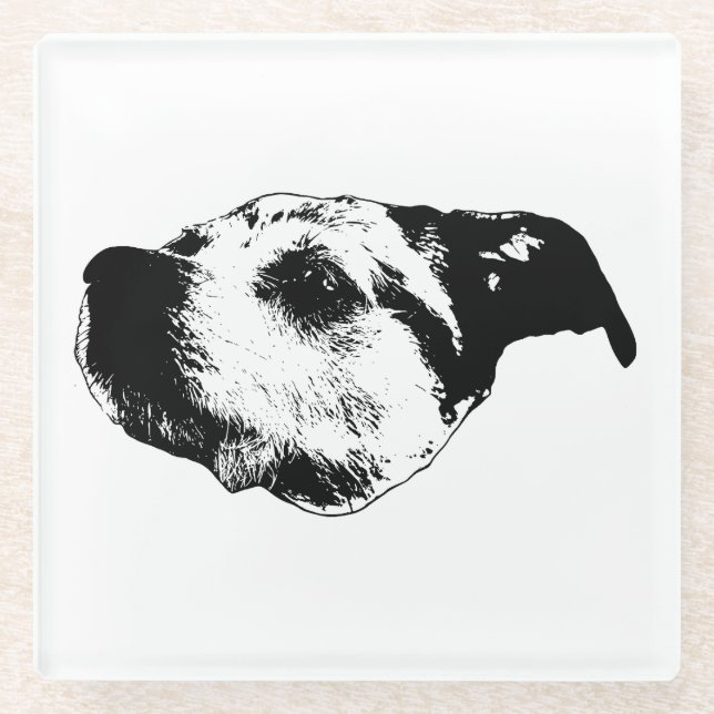Autumn Afterglow Sip — Terrier Glass Coaster (Front)