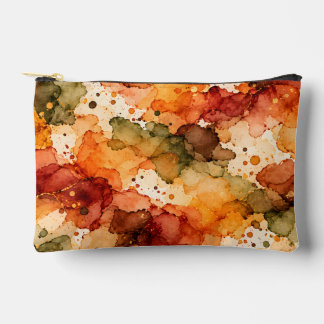 Autumn Alcohol Ink Abstract Pattern Accessory Pouch
