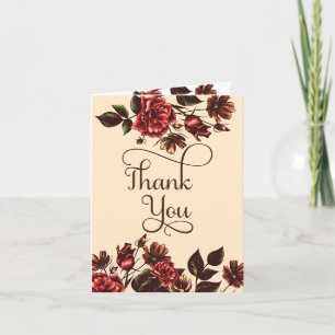 Autumn and Fall Floral Thank You Card
