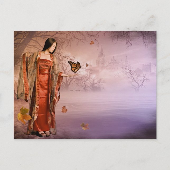 Autumn and Monarch Butterflies Postcard (Front)