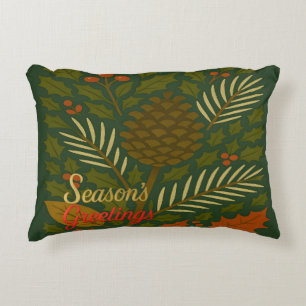 Autumn and Winter Holidays Season's Greetings Decorative Cushion