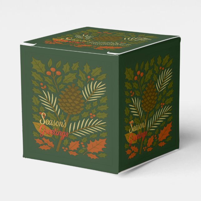 Autumn and Winter Holidays Season's Greetings Favour Box (Front Side)