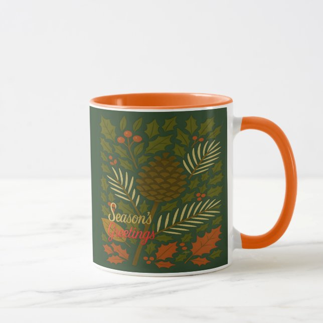 Autumn and Winter Holidays Season's Greetings Mug (Right)