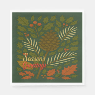 Autumn and Winter Holidays Season's Greetings Napkin