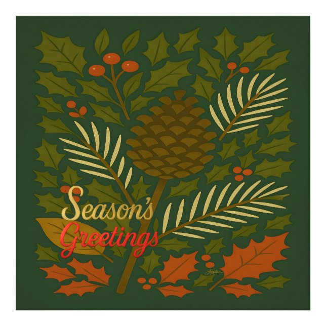 Autumn and Winter Holidays Season's Greetings Photo Print (Front)