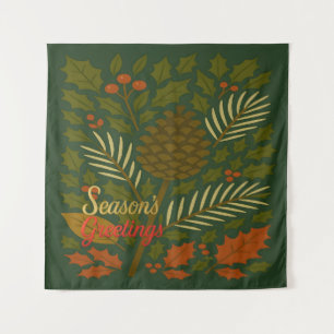 Autumn and Winter Holidays Season's Greetings Tapestry