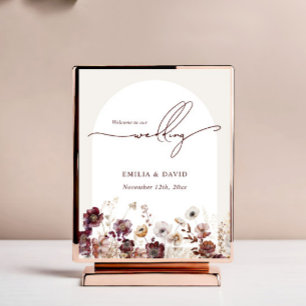 Autumn Anemone Arch Wedding Script Welcome Poster