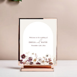 Autumn Anemone Arch Wedding Welcome Poster