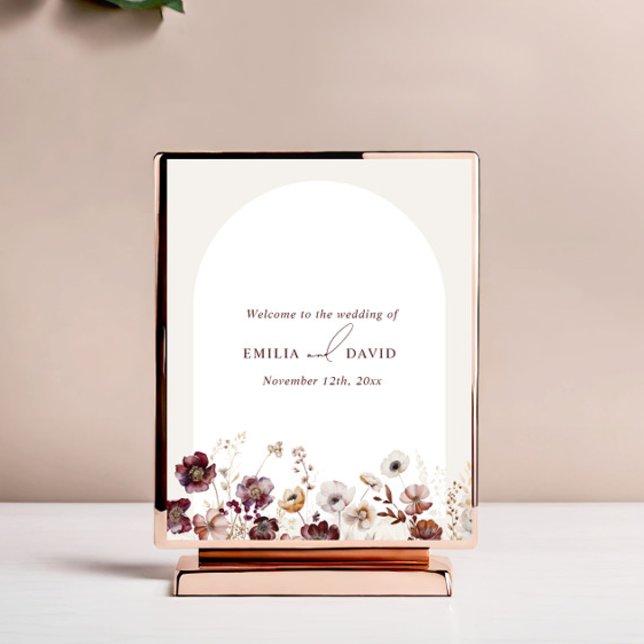 Autumn Anemone Arch Wedding Welcome Poster (Creator Uploaded)
