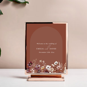 Autumn Anemone Terracotta Arch Wedding Welcome Poster