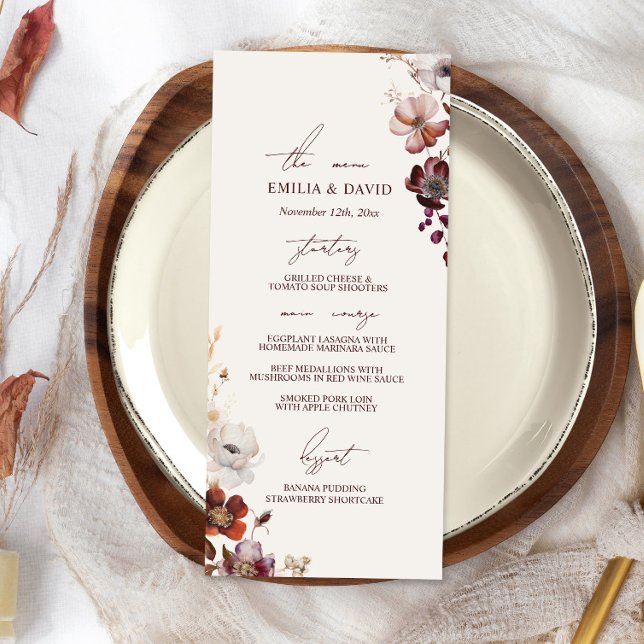 Autumn Anemone Wedding Menu (Creator Uploaded)
