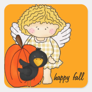 Autumn Angel, Pumpkin & Crow Fall Season Stickers