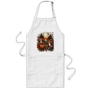 Autumn Animals and Pumpkins Long Apron