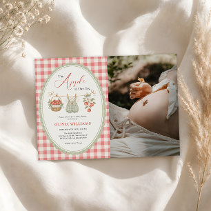 Autumn Apple Baby Clothesline Baby Shower Photo Invitation