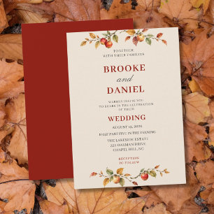 Autumn Apple Branch Wedding Invitation