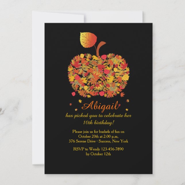 Autumn Apple Invitation (Front)