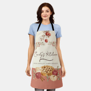 Autumn Apple Pie Personalised Baking Apron