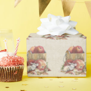 Autumn Apples and Mice Wrapping Paper