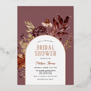 Autumn Arch Bridal Shower Foil Invitation