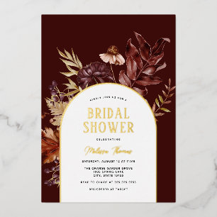 Autumn Arch Bridal Shower Foil Invitation