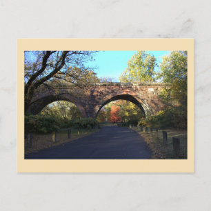 Autumn Arched Bridge in Park Postcard