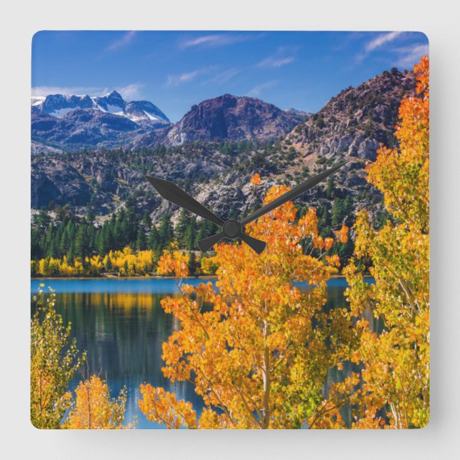 Autumn around June Lake, California Square Wall Clock (Front)