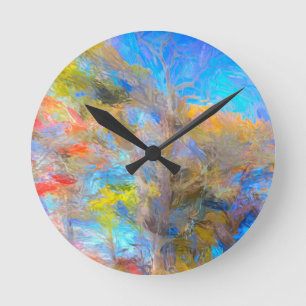 Autumn Art Sleepy Hollow Round Clock