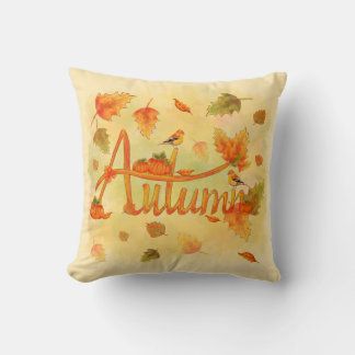 Autumn Art with Hand Lettering Cushion