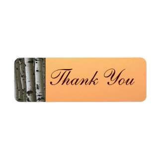 Autumn aspen tree rustic thank you labels